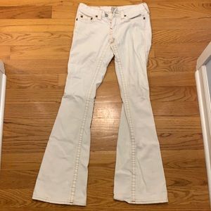 True Religion White Wide Leg Jeans